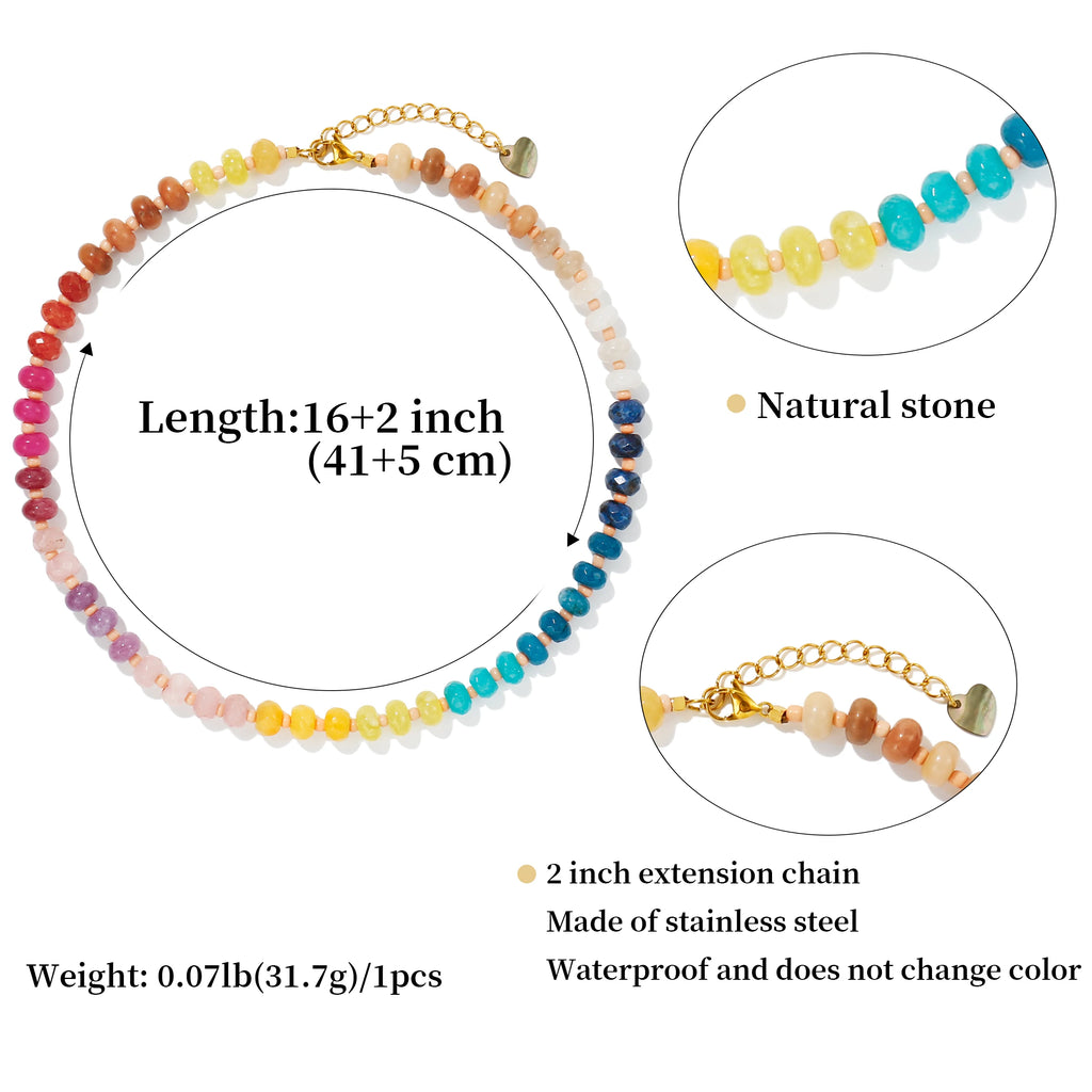 Rainbow Gemstone Choker Necklace