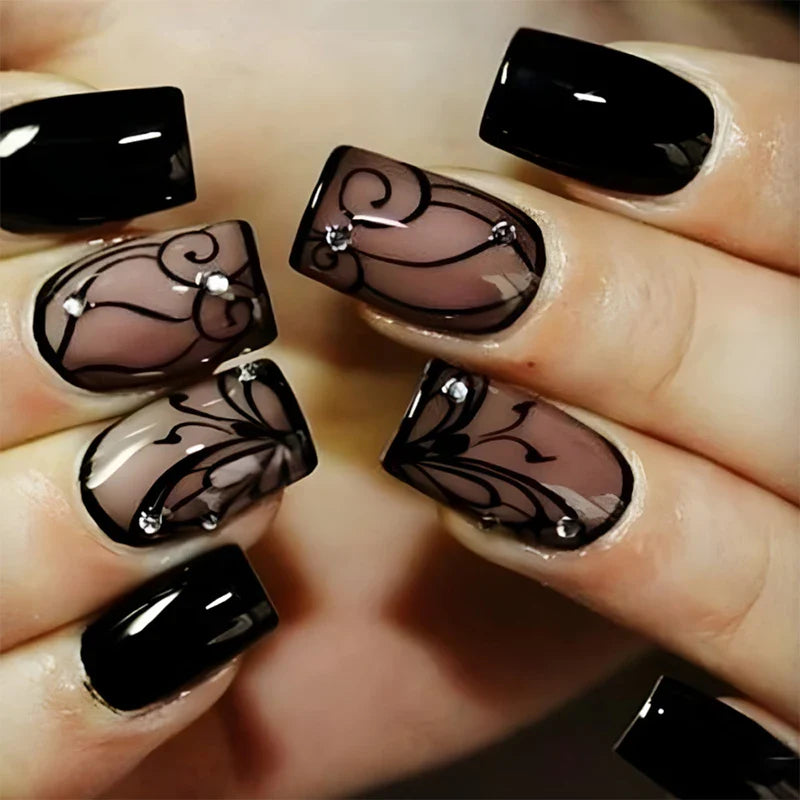 Gradient White Press Nails