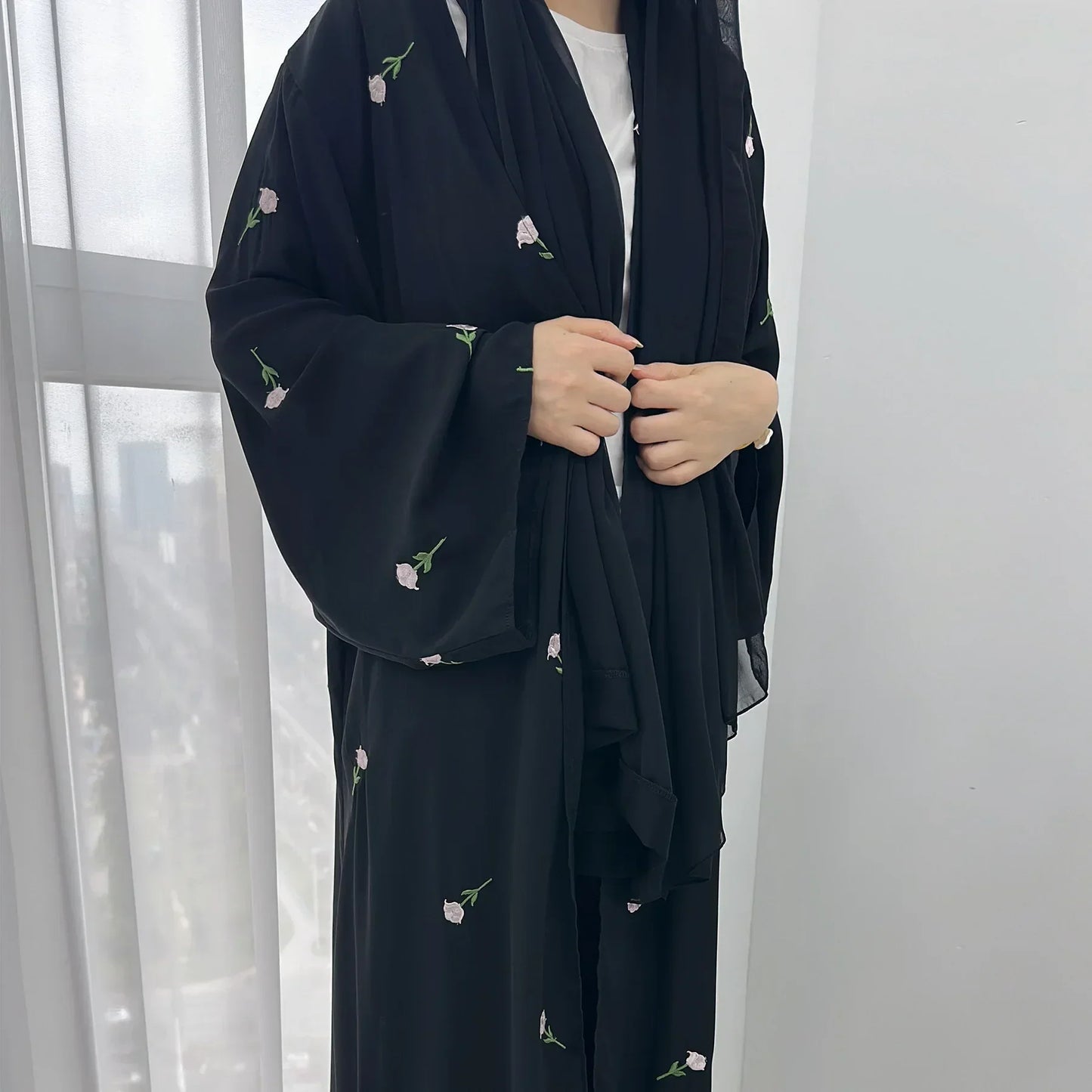 Floral Embroidery Long Abaya