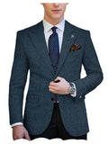 Herringbone Tweed Single-Breasted Blazer