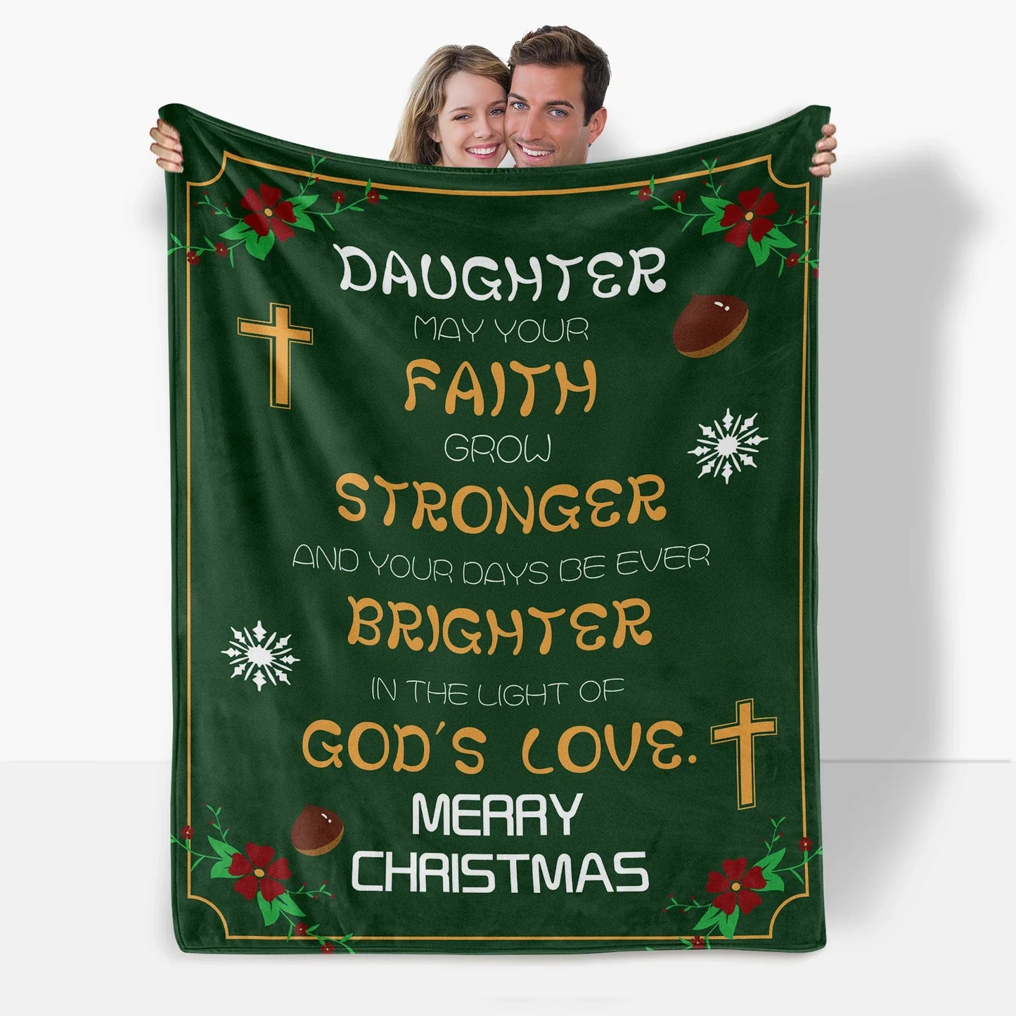 Christmas Blessing Themed Blanket