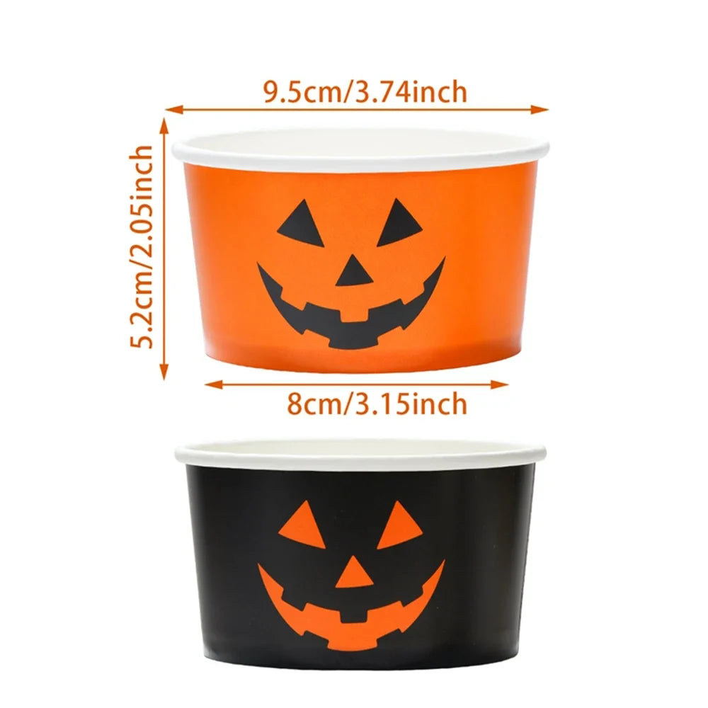 Pumpkin Ghost Paper Snack Bowls