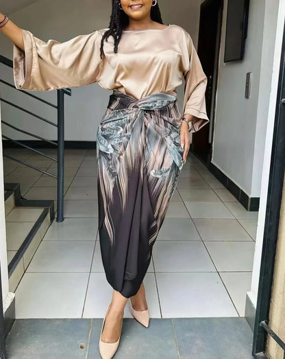 Flare Sleeve Skirt Set