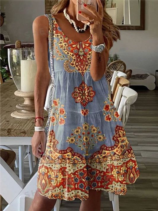 Summer Sleeveless Print Dress