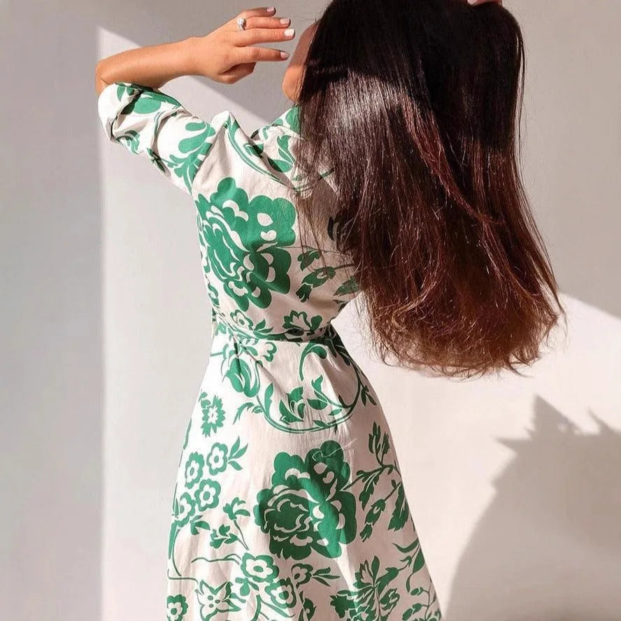 Autumn Printed Shirt Dress