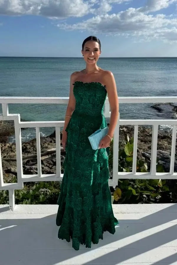 Tiered Lace Maxi Gown