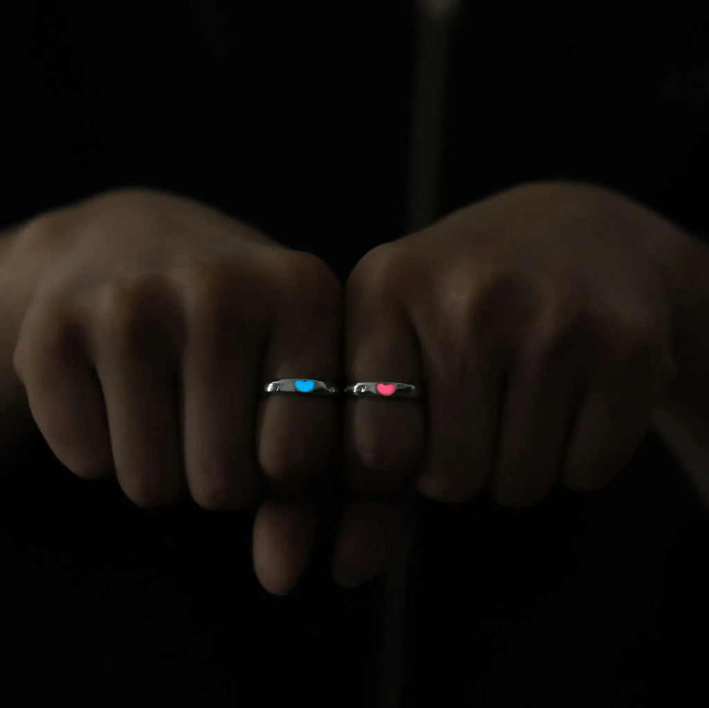 Luminous Couple Heart Ring