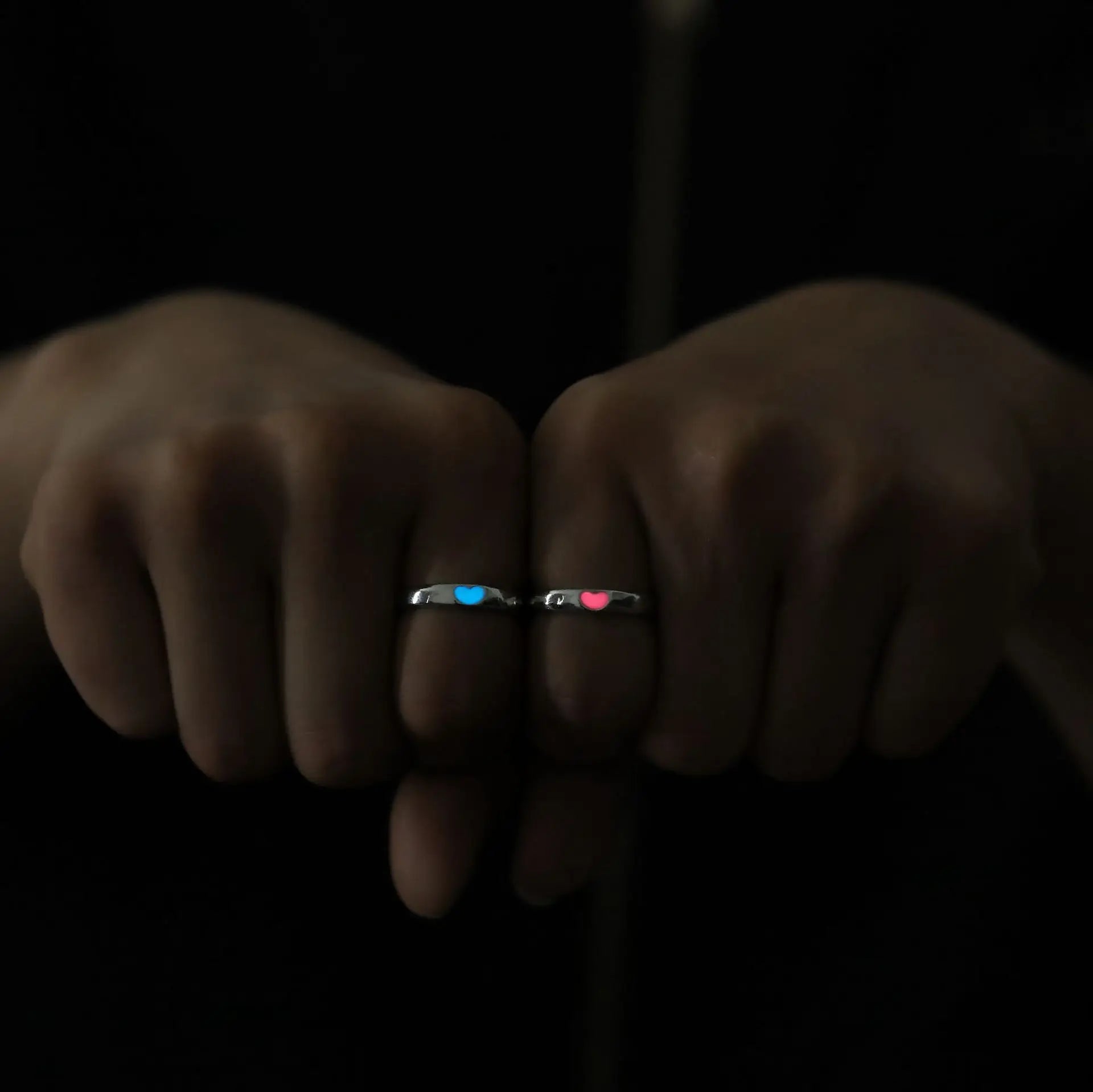 Luminous Couple Heart Ring