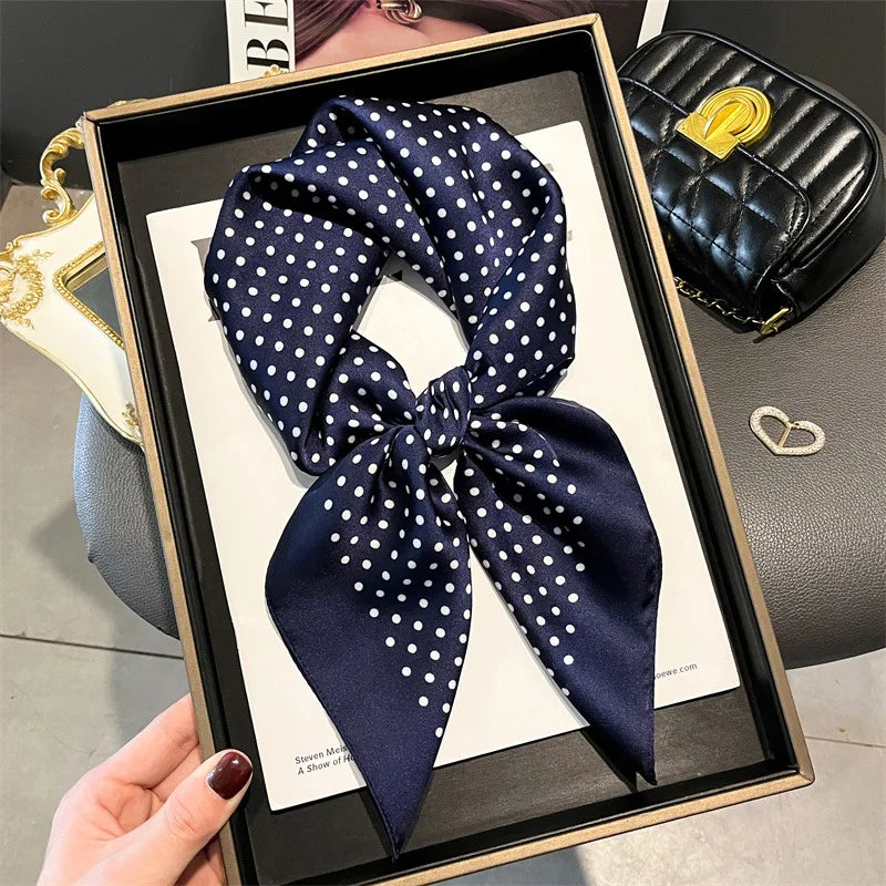 Floral Dot Satin Square Scarf