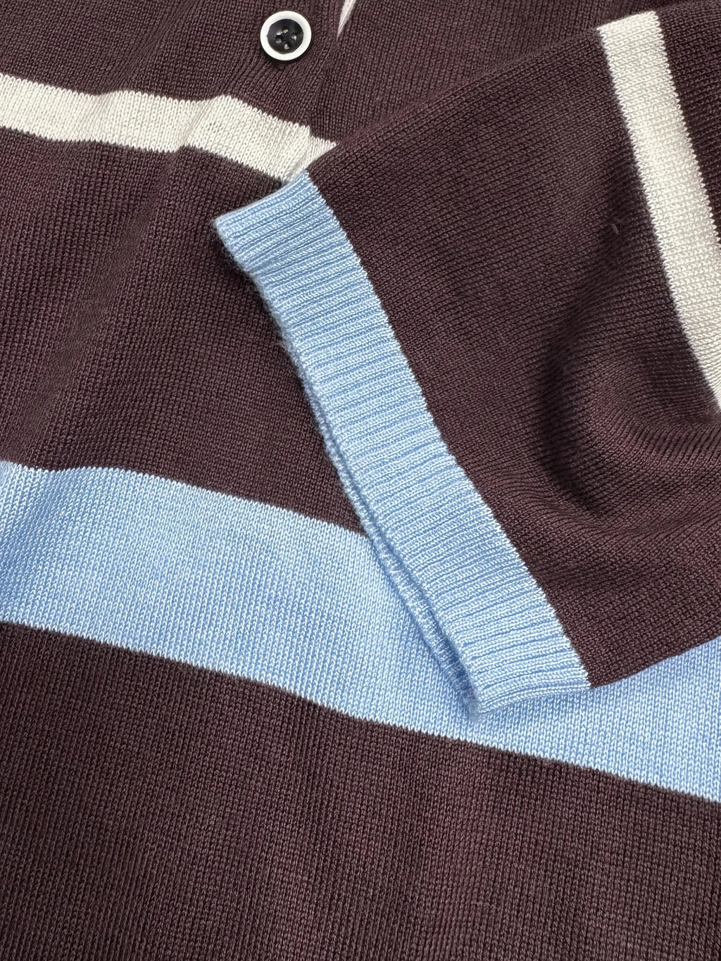 Striped Polo Knit Top