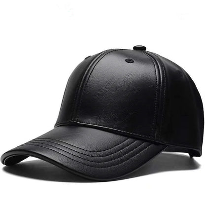 Unisex PU Leather Baseball Cap