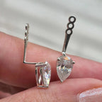 Double Pear Moissanite Stud Earrings