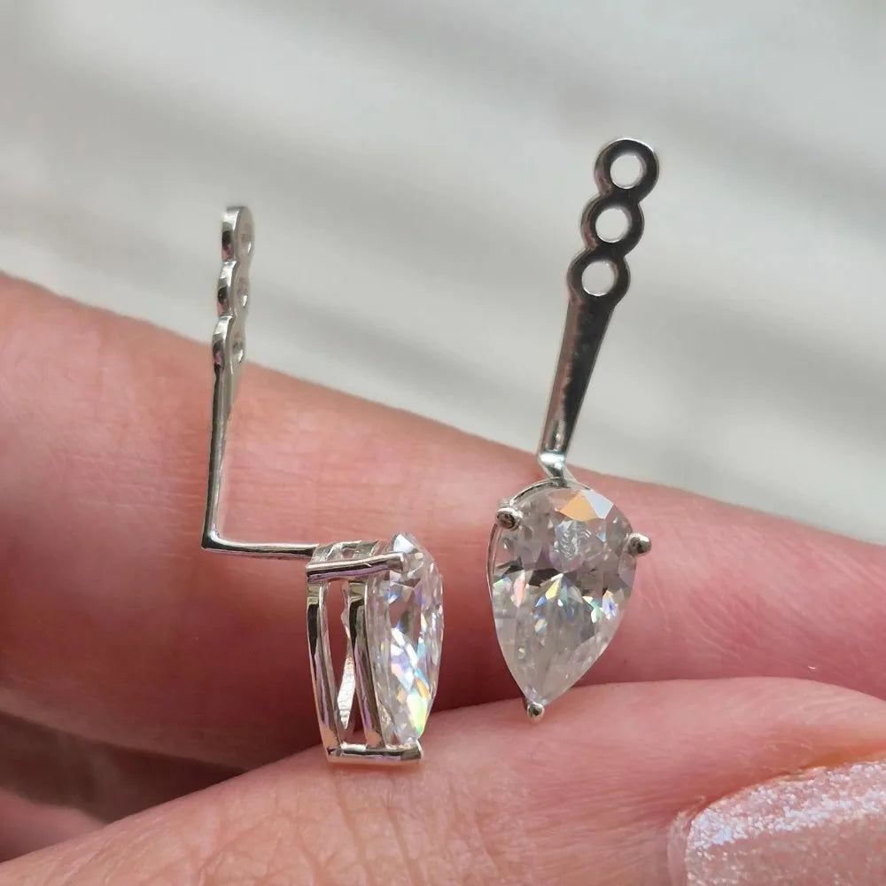 Double Pear Moissanite Stud Earrings