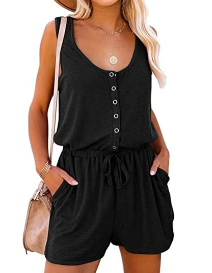 Waist Tie Summer Jumpsuit