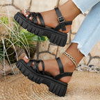 Women Zip Platform Gladiator Sandals