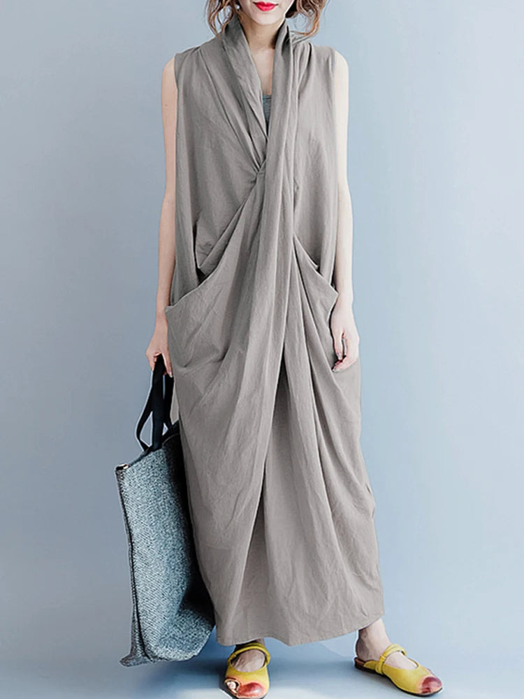 Oversize Asymmetrical Maxi Dress