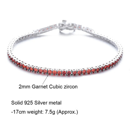 YLMyself Red Garnet Tennis Bracelet