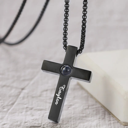 Customized Cross Projection Necklace