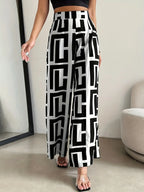 Checkered Print Bohemian Wide-Leg Pants