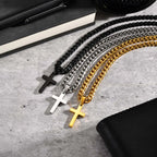 Mprainbow Cross Cuban Necklace