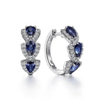 Blue Zirconia Hoop Earrings