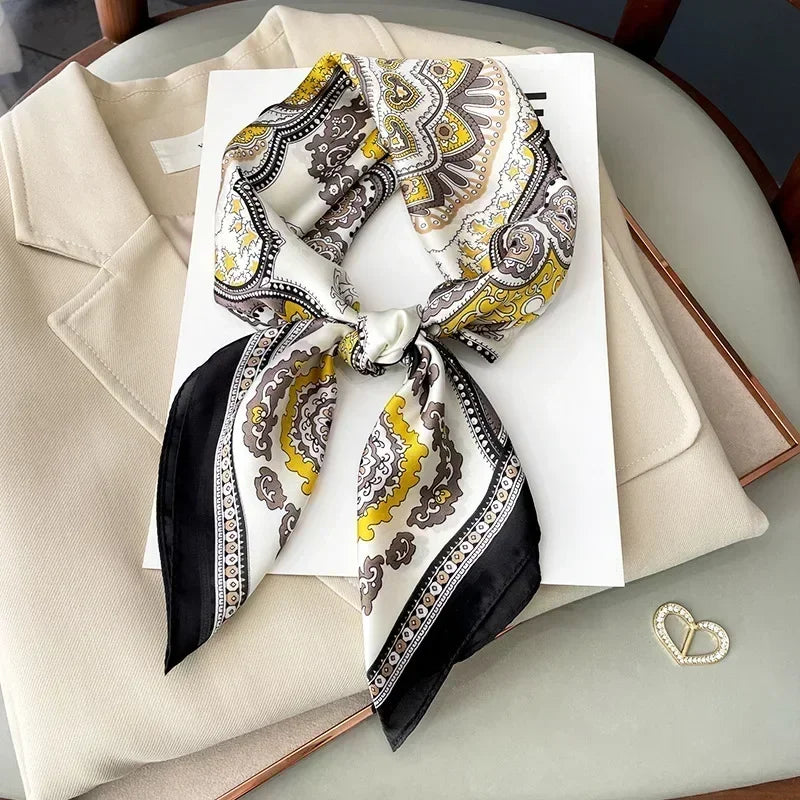 Luxury Print Silk Square Scarf