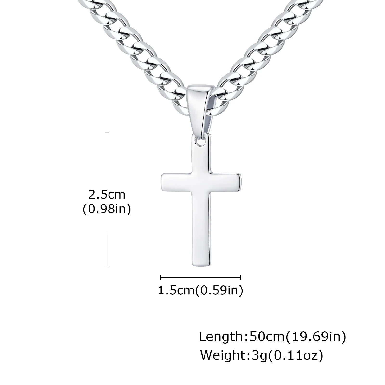 Mprainbow Cross Cuban Necklace