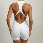 Nylon Patchwork Long Sleeve True-To-Size Fit Sports Jumpsuit