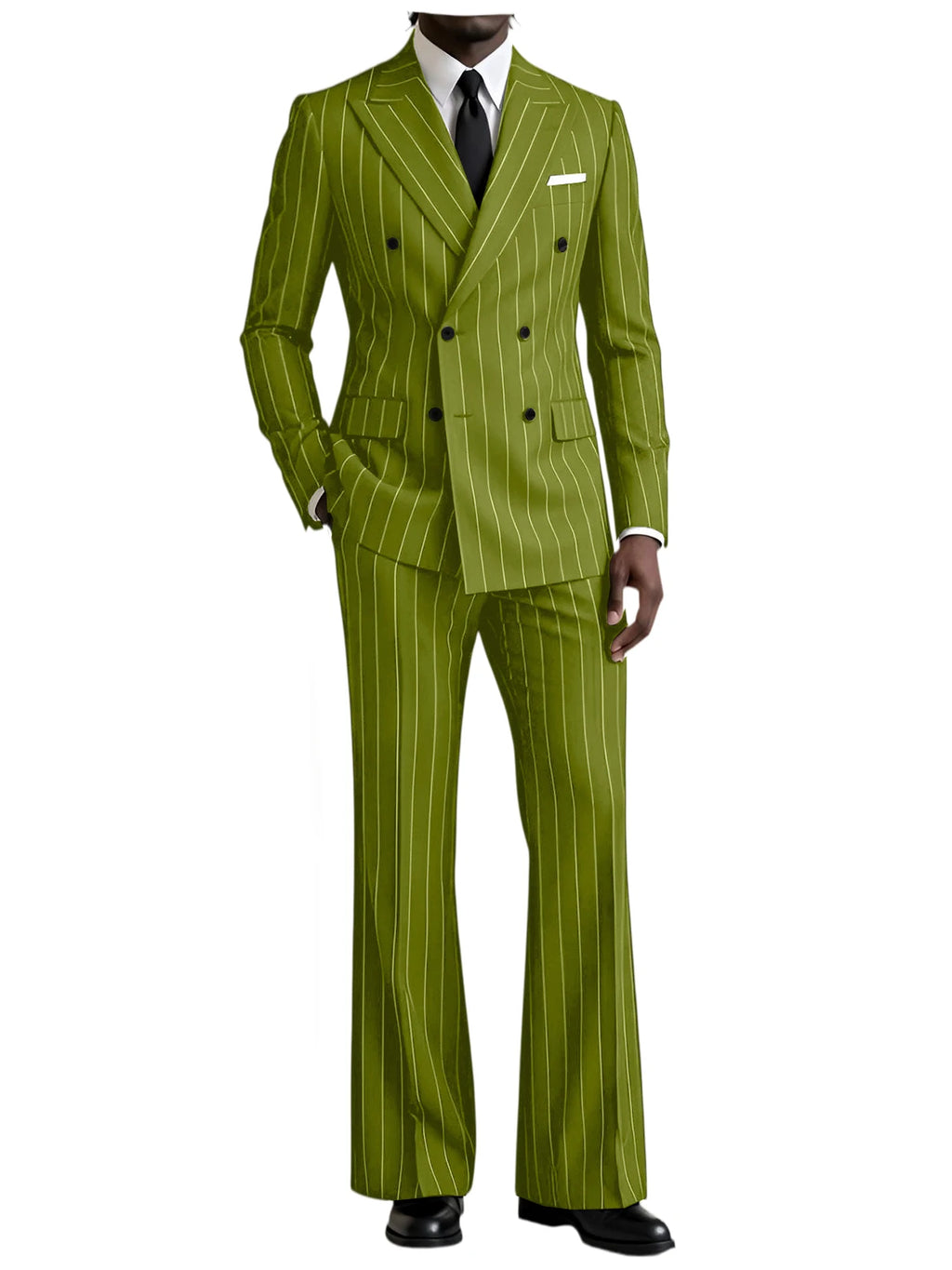 Striped Flare-Pants Formal Tuxedo Set