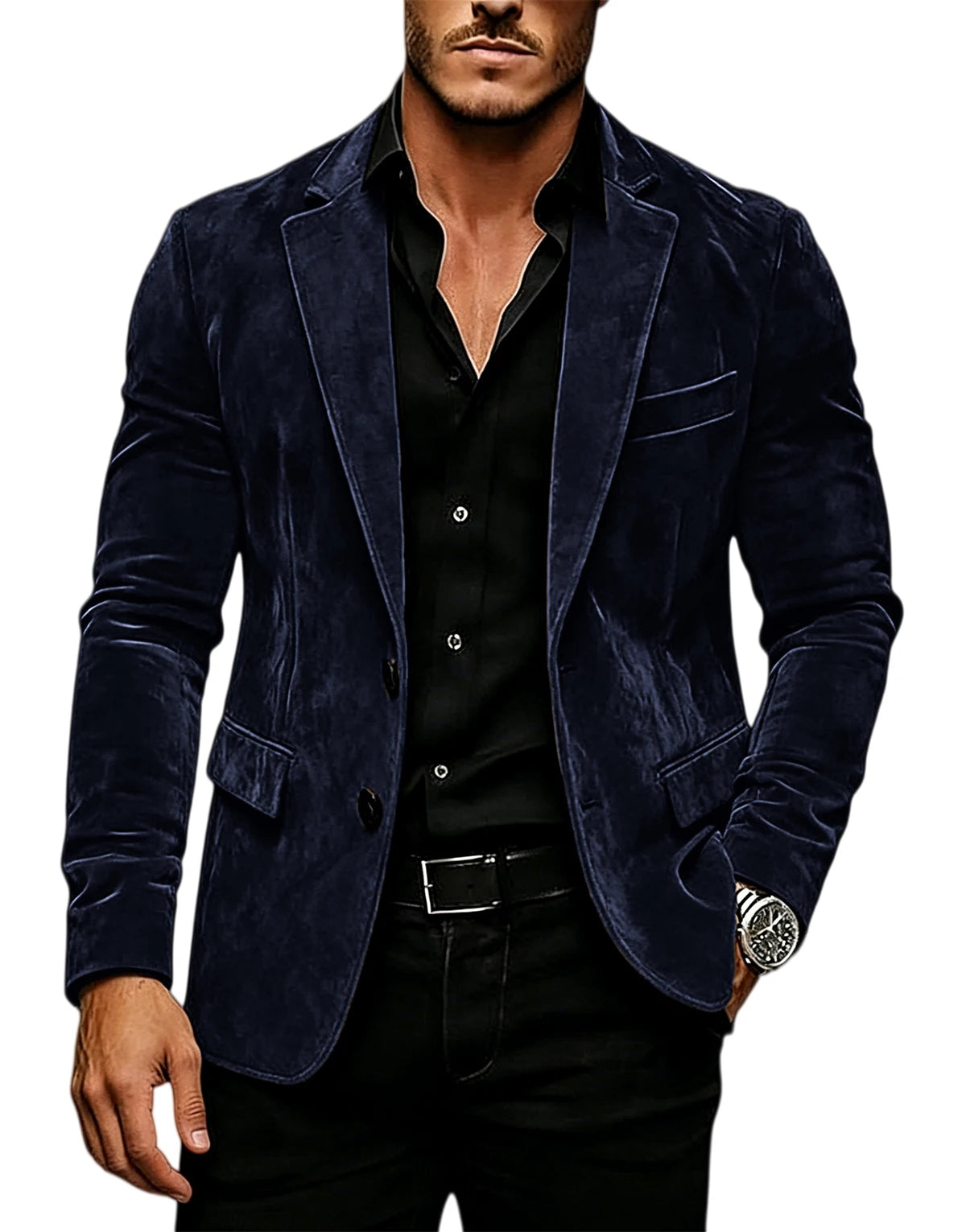 Suede Texture Notch-Lapel Sport Coat