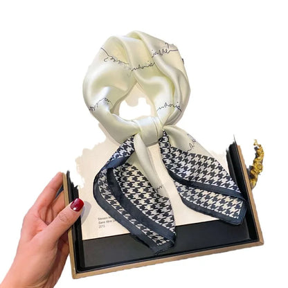 Luxury Silk Plaid Hijab Scarf