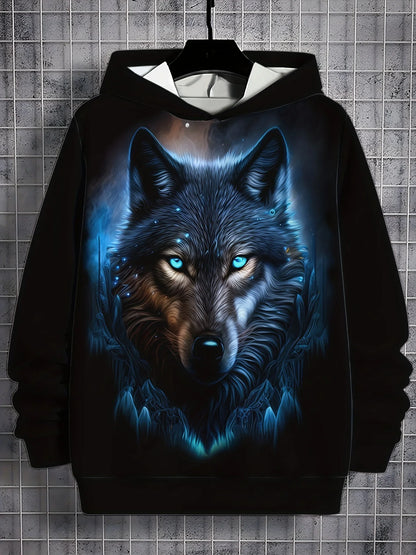 Wolf Print Hoodie