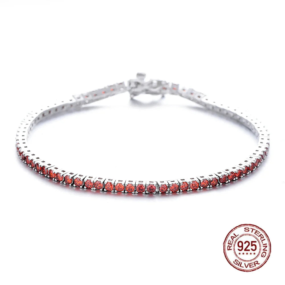 YLMyself Red Garnet Tennis Bracelet