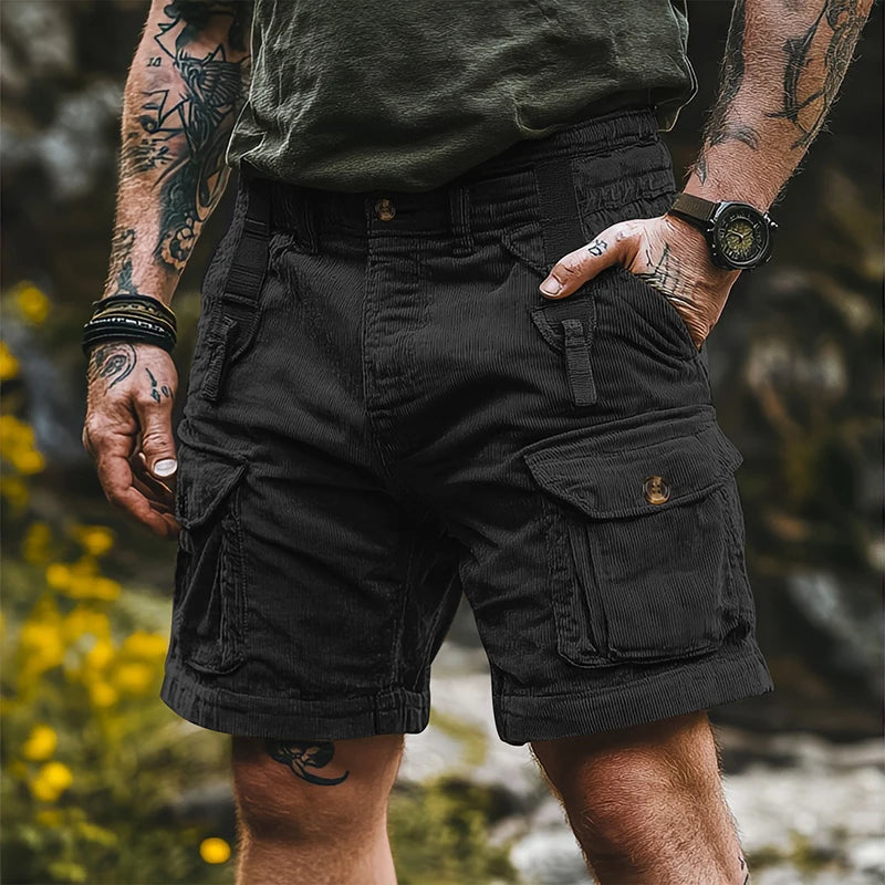 Corduroy Straight Cargo Shorts