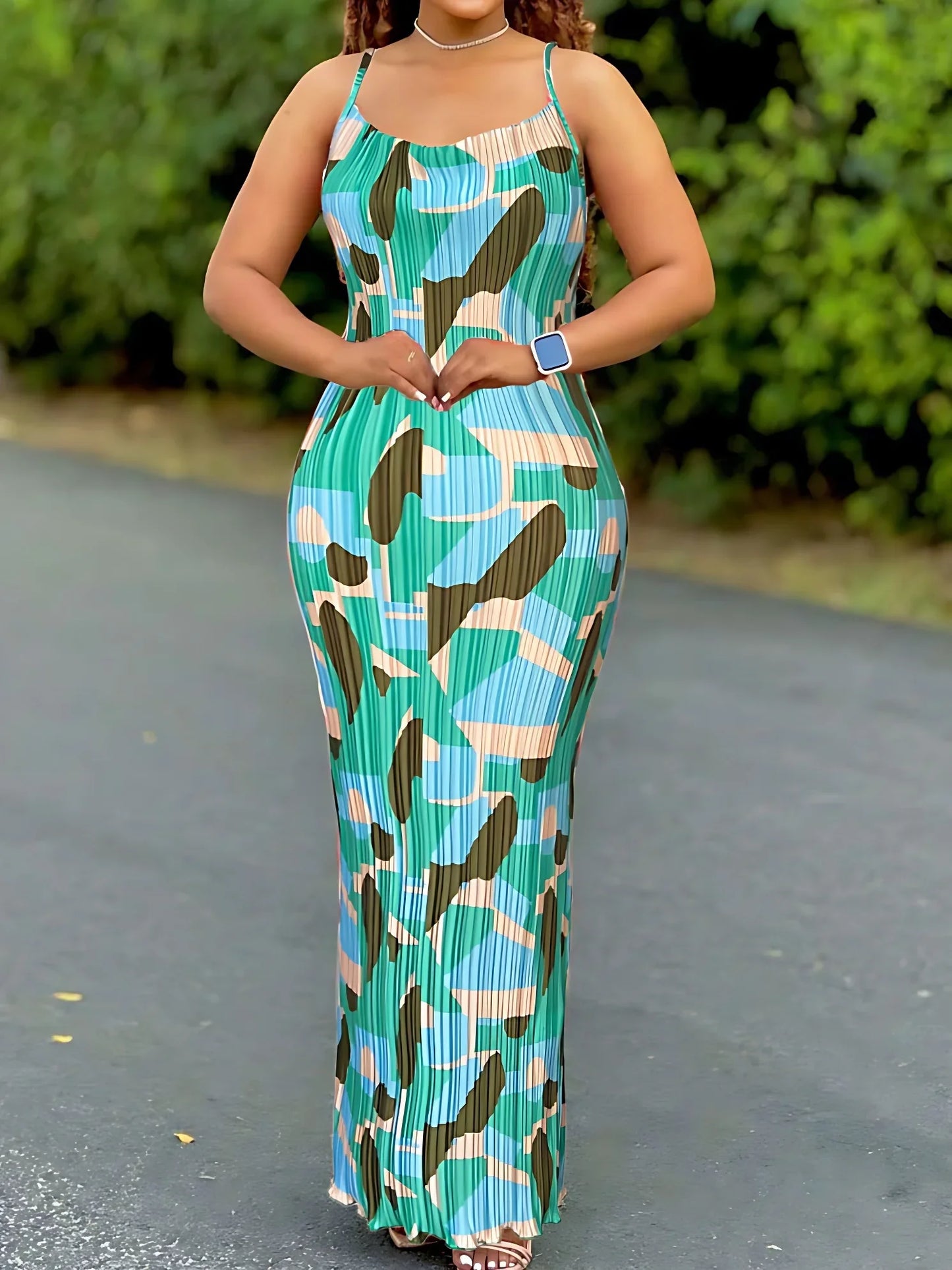 Tie Dye Pleated Dress