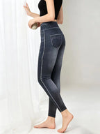 Faux Denim Print Leggings