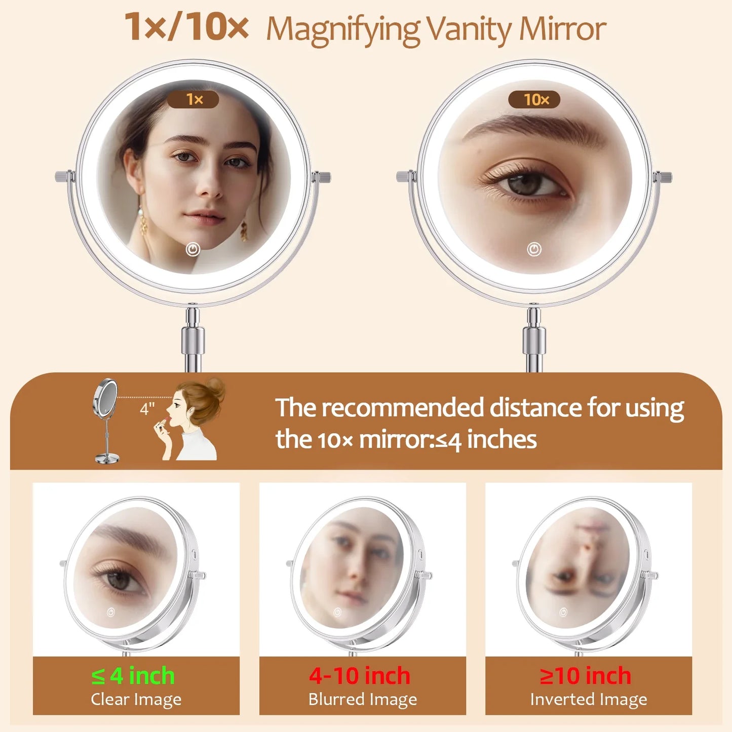Adjustable Lighted Makeup Mirror