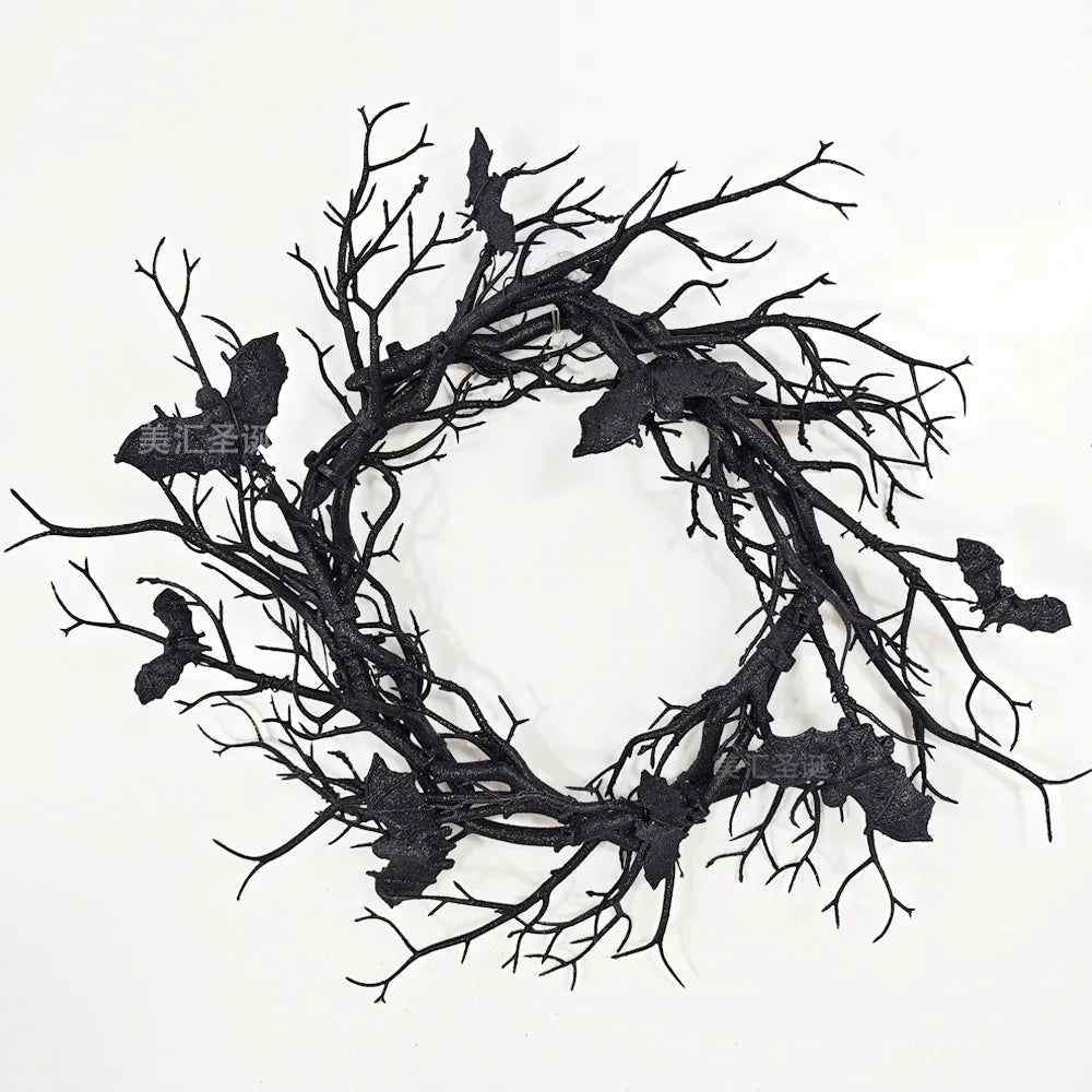 Bat Branch Halloween Wreath