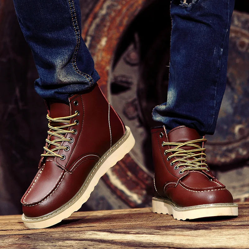 Fashion Leather Ankle Boots