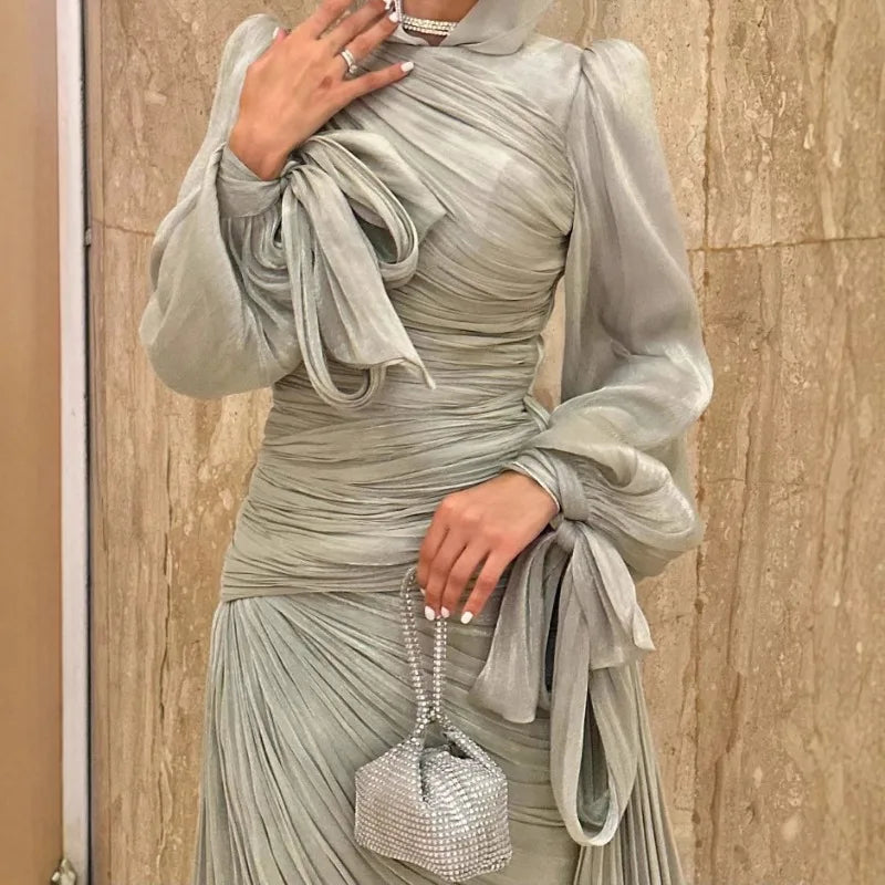 Elegant Ruched Mermaid Maxi Dress