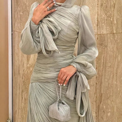 Elegant Ruched Mermaid Maxi Dress