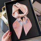 Dot Print 70cm Silk Square Scarf
