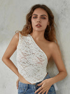 One-Shoulder Lace Tank