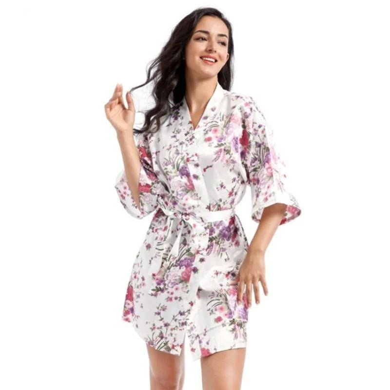 Daffodil Floral Kimono Bathrobe