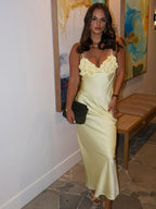 3D Floral Backless Dress