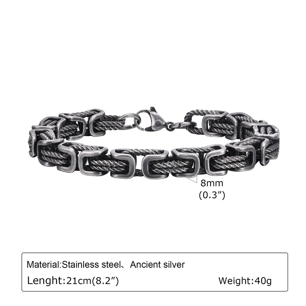 Men's Chunky Byzantine Bracelet