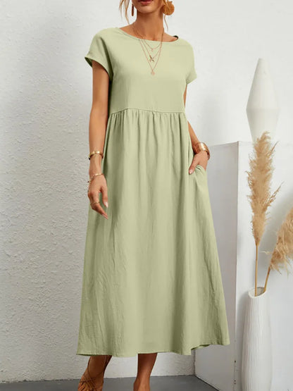 Vintage Solid Summer Dress