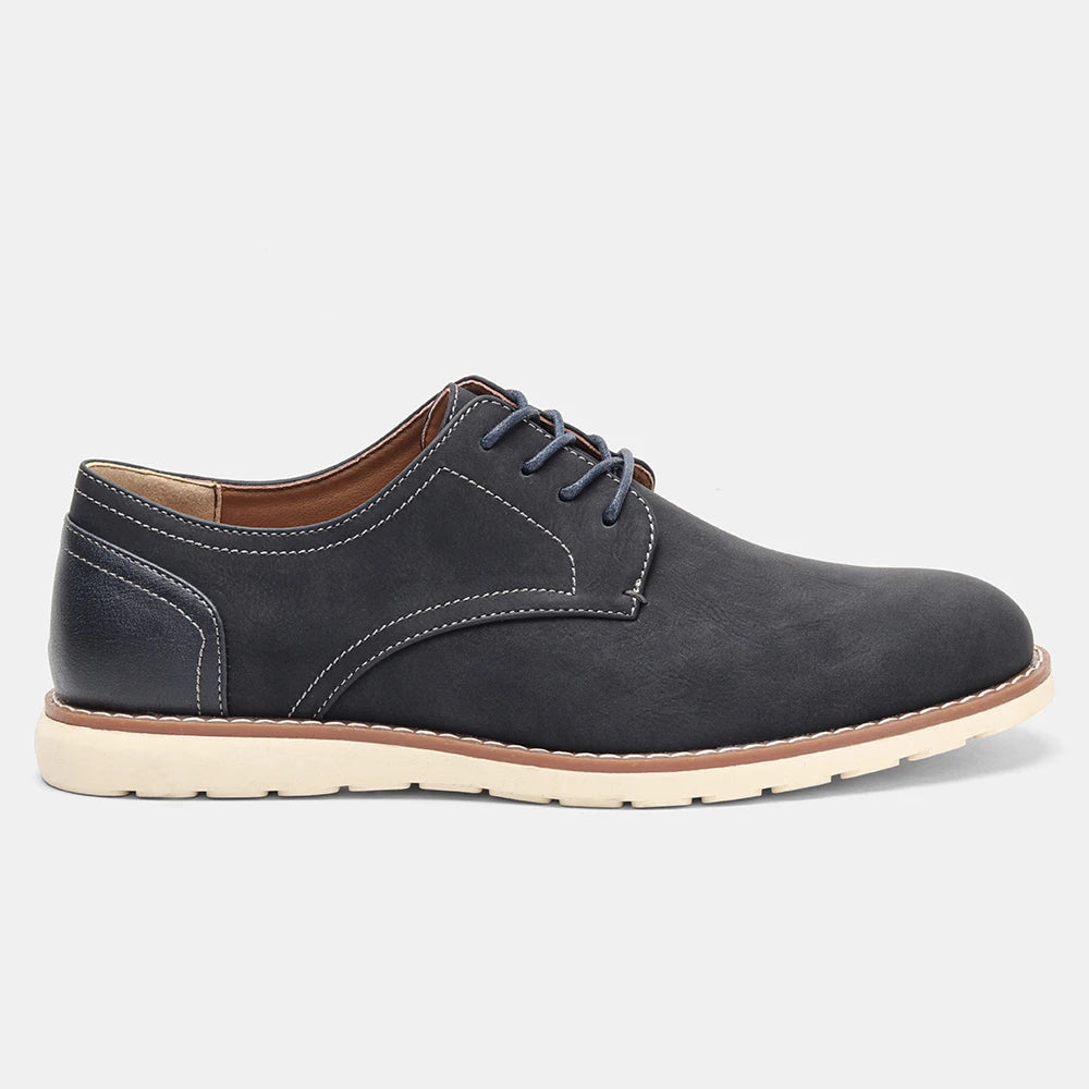 Artificial Leather Lace-Up Loafers
