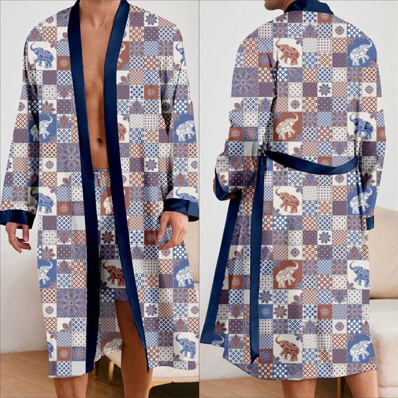 Leopard Robe 2Pcs Pajamas Bathrobe