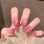 Gradient Wearing Fake Nails Long